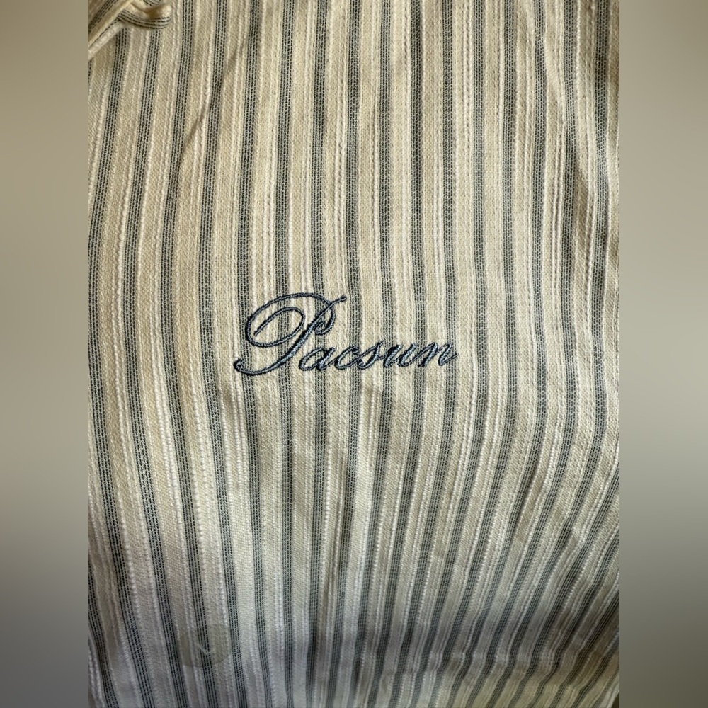 PacSun Blue and Cream Striped Top